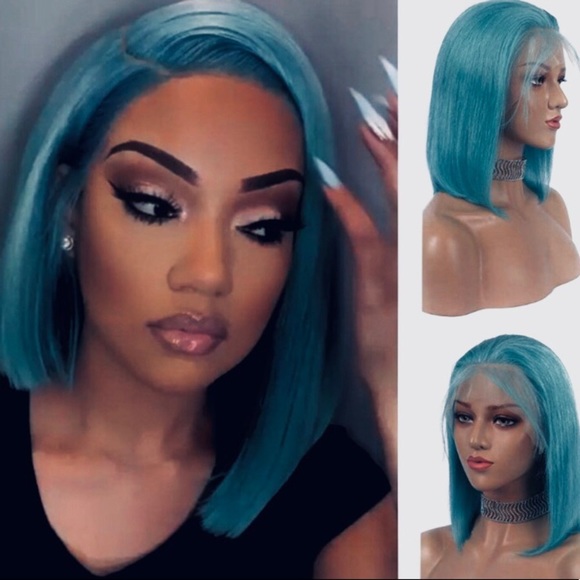 -SHORT BBY BLUE BOB HUMAN HAIR STRAIGHT LACEFRONT main image 10